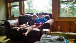 Two boys on the couch